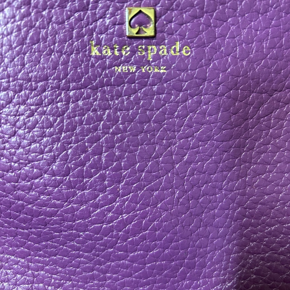Large Purple Kate Spade Leather Pouch